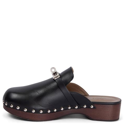 hermes leather clogs